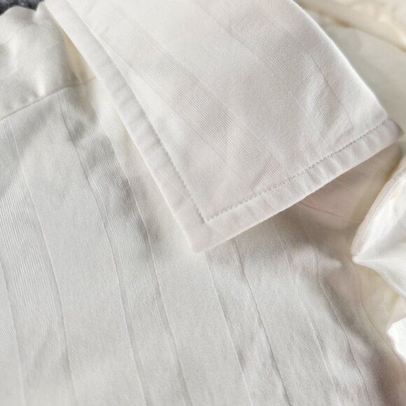 Lorenzini White Button Up Shirt Long Sleeve Hand Made Italy Cotton Bespoke 15.5 - Picture 10 of 16